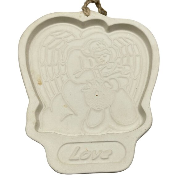 Christmas Longaberger Pottery Cookie Mold Angel Series Love 1995 USA READ - Picture 1 of 6